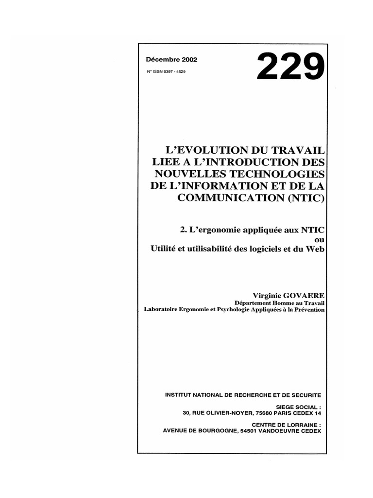 Ergonomie des NTIC et logiciels | PDF | Logiciel | Technologies de l ...