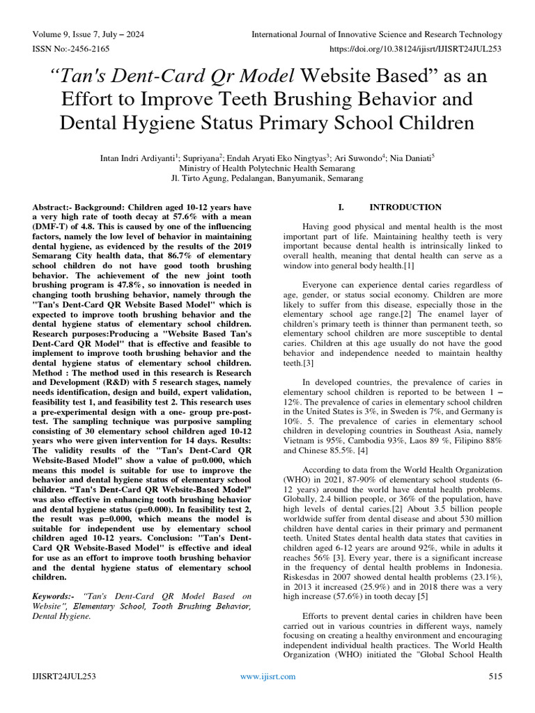 Improve Dental Hygiene in Children | PDF | Oral Hygiene | Human Tooth