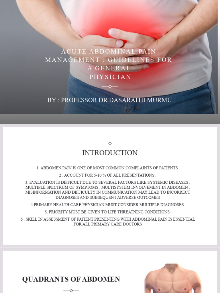 Acute Abdominal Pain Management | PDF | Abdomen | Peritoneum