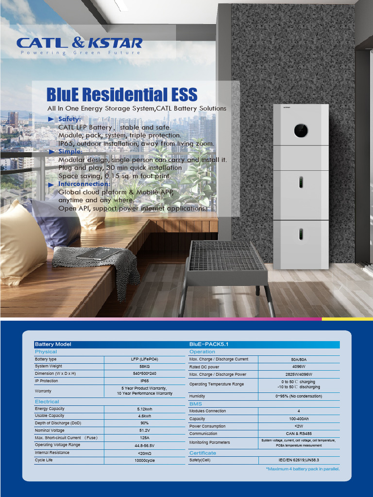 Kstar BluE-PACK 5.1 Energy Storage System | PDF | Electric Power ...