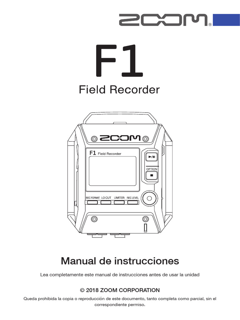 Manual de Instrucciones: © 2018 Zoom Corporation | PDF | Mp3 | USB
