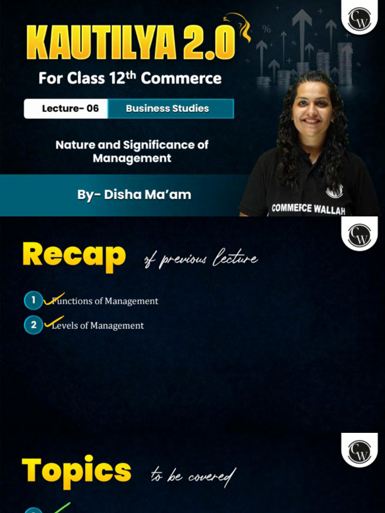 Nature and Significance of Management 06 - Class Notes | PDF