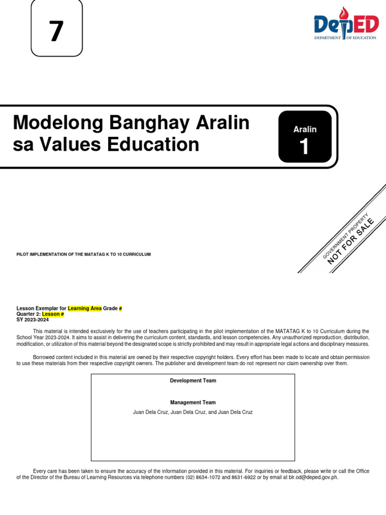 Lesson Exemplar Template VE | PDF