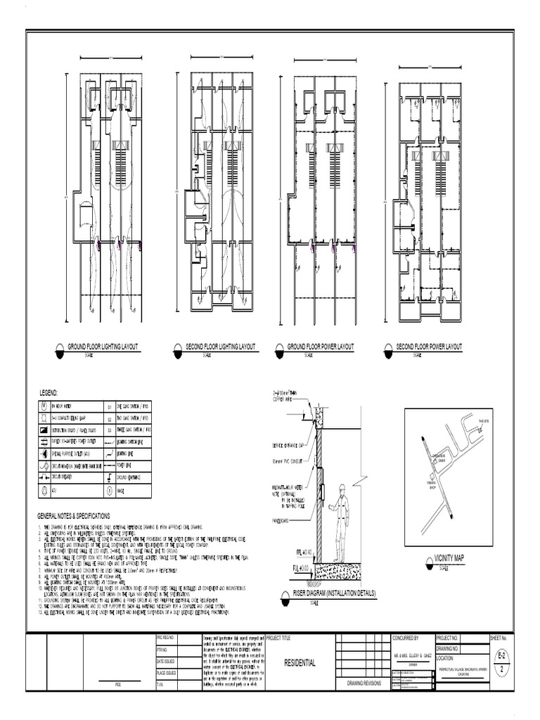 Riser Diagram and Lighting Layouts | PDF