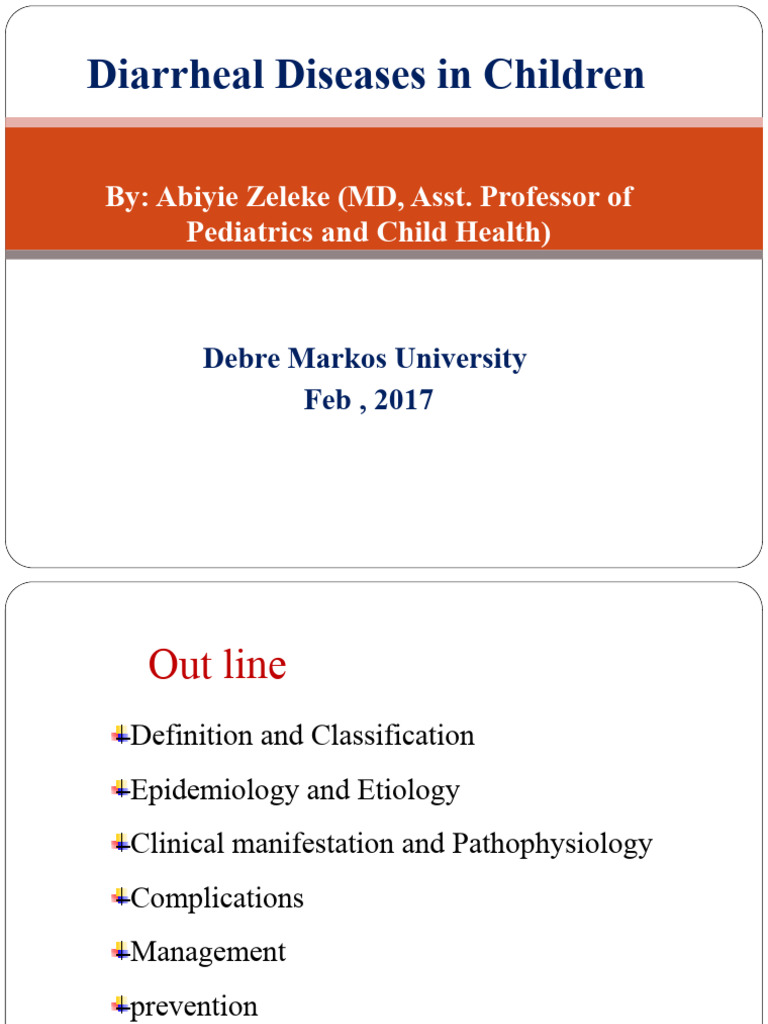 Diarrheal Diseases in Children by DR Abiye | PDF | Diarrhea | Large ...