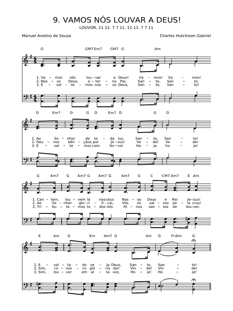 Vamos Louvar a Deus - Letra e Música | PDF