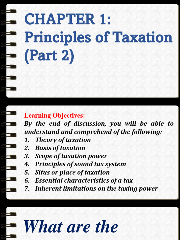 Principles Of Taxation Part 2 Pdf Taxes Tax Exemption