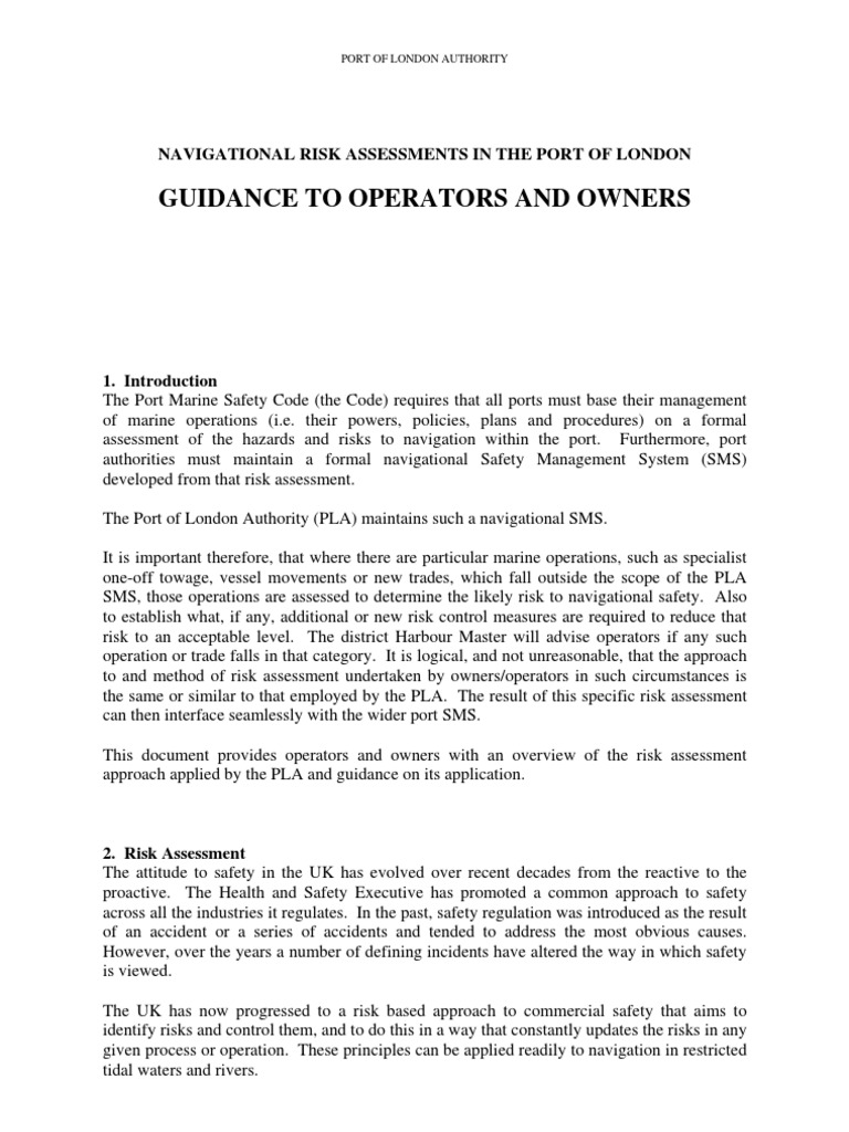 Navigational Risk Assessment Guidance | PDF | Risk | Risk Assessment