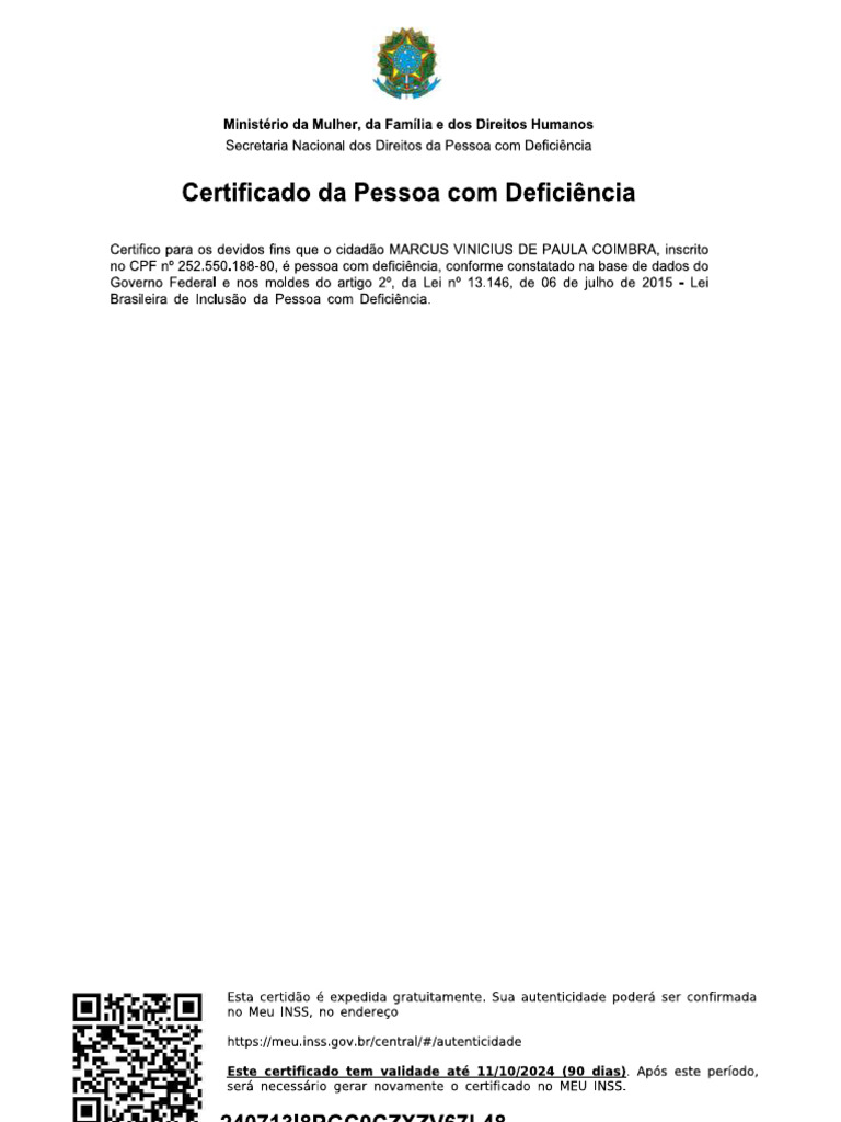 Certidão de PCD | PDF