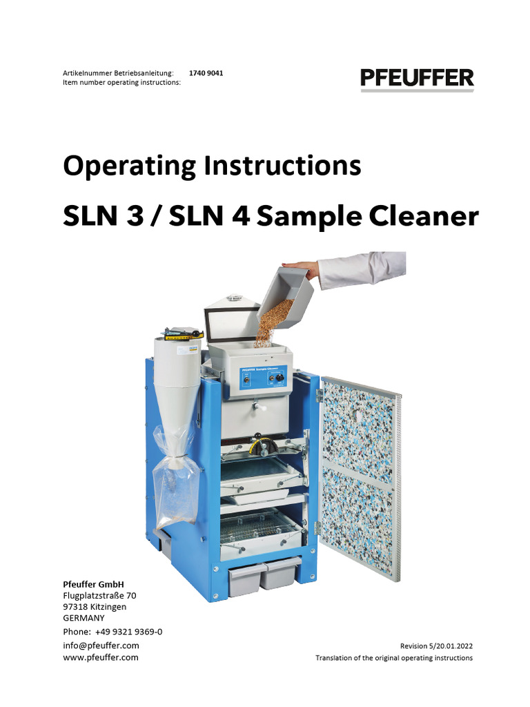 SLN3 - SLN4 Sample Cleaner Pfeuffer | PDF | Safety | Mains Electricity