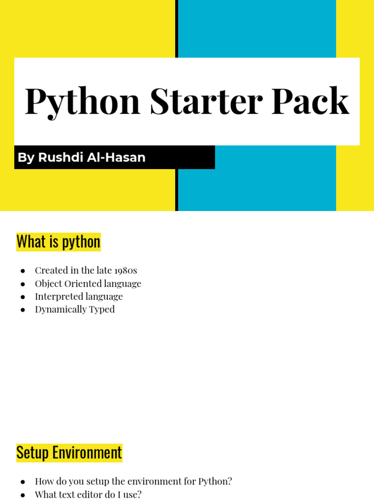 Python Basics and Setup Guide | PDF