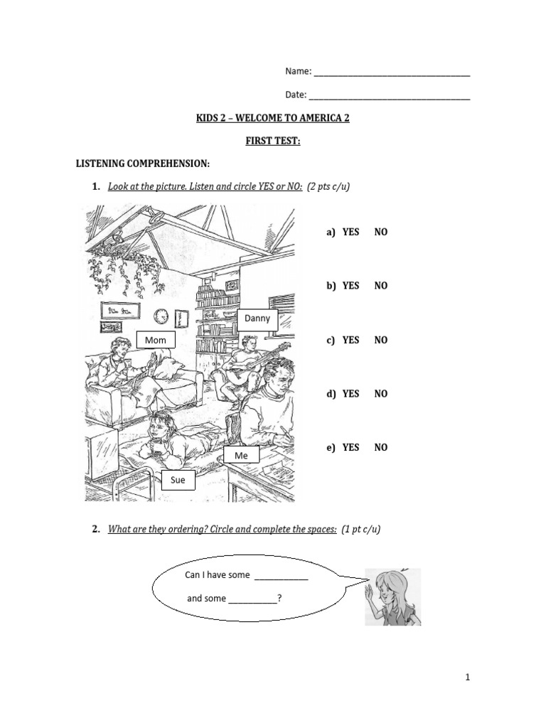Kids 2 first test pdf foods cuisine