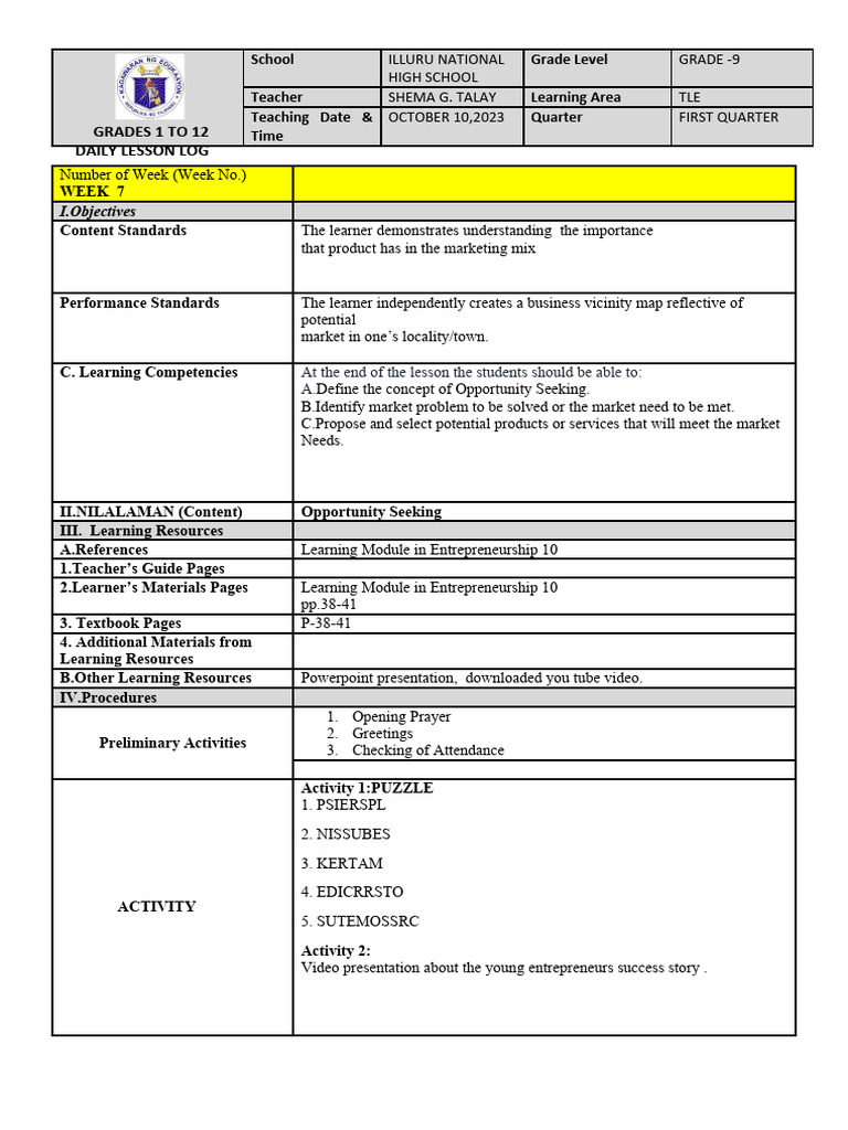 Oct 102023 Entrep | PDF | Entrepreneurship | Learning