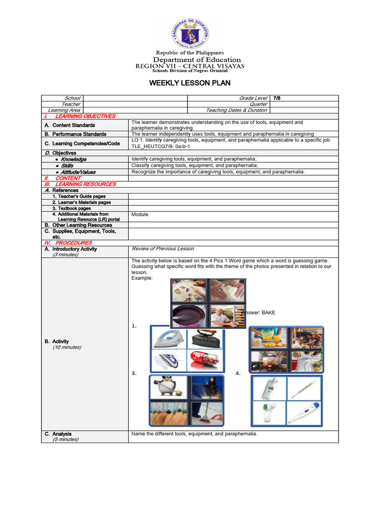 Caregiving Explo Week 1 Pdf Learning Laundry