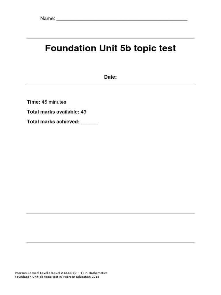 05b Foundation Sequences Topic Test | PDF | Numbers | Sequence
