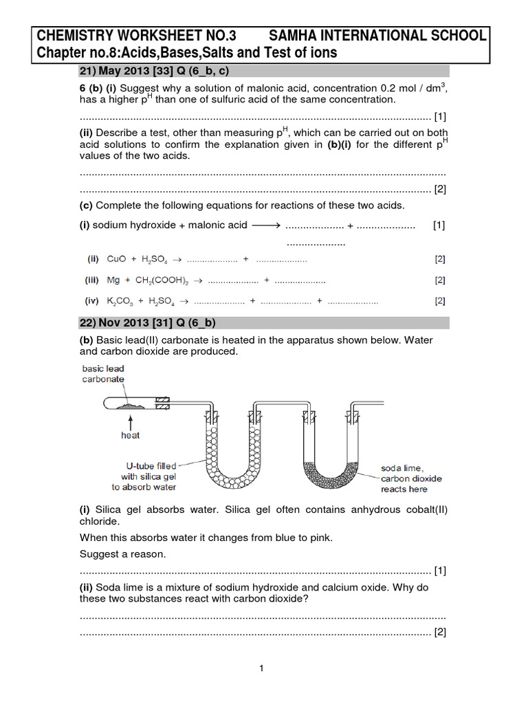 Acids, Bases, and Salt Reactions Guide | PDF | Hydroxide | Acid