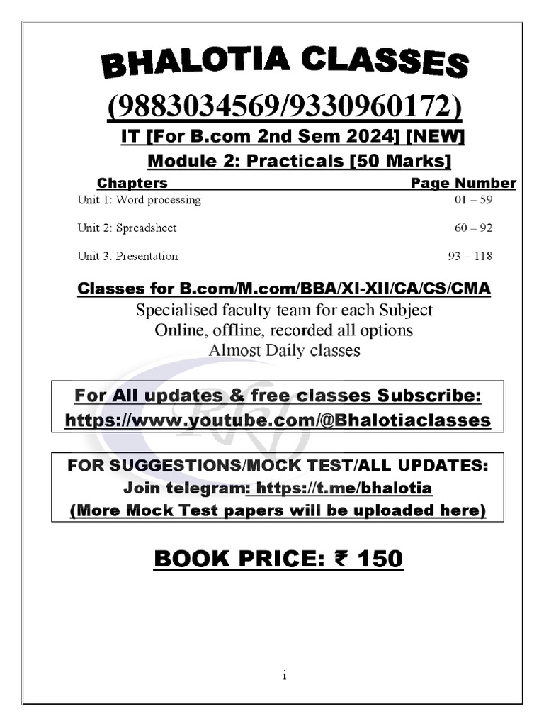 2nd Sem IT Practicals Sample Book (BHALOTIA) | PDF