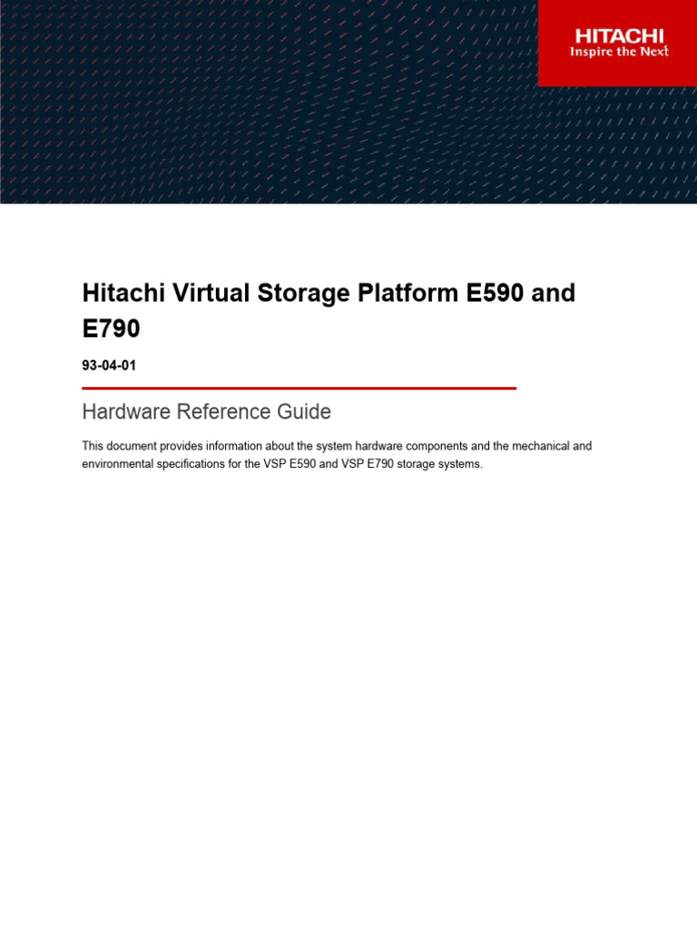 Hitachi Virtual Storage Platform E590 and E790: Hardware Reference Guide |  PDF | Alternating Current | Computer Data Storage