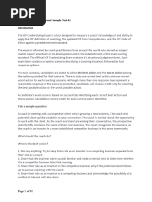 100 Questions - Jackie - ICF Credentialing Exam