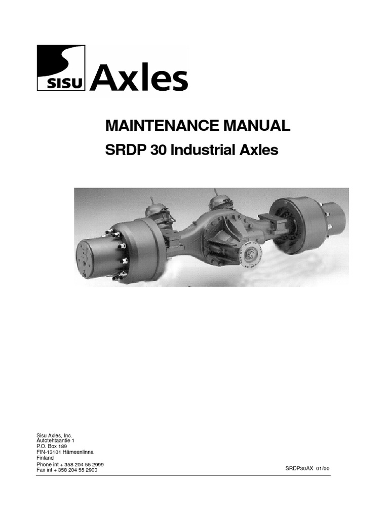 SRDP-30 Axles Maintenance Manual | PDF | Axle | Bearing (Mechanical)