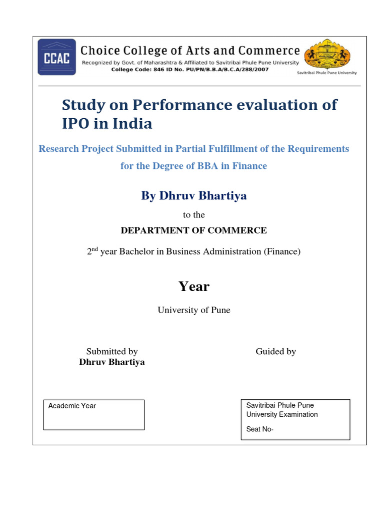 IPO Performance Evaluation in India | PDF