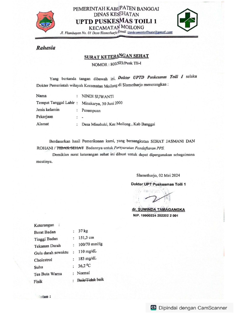 Surat Sehat | PDF