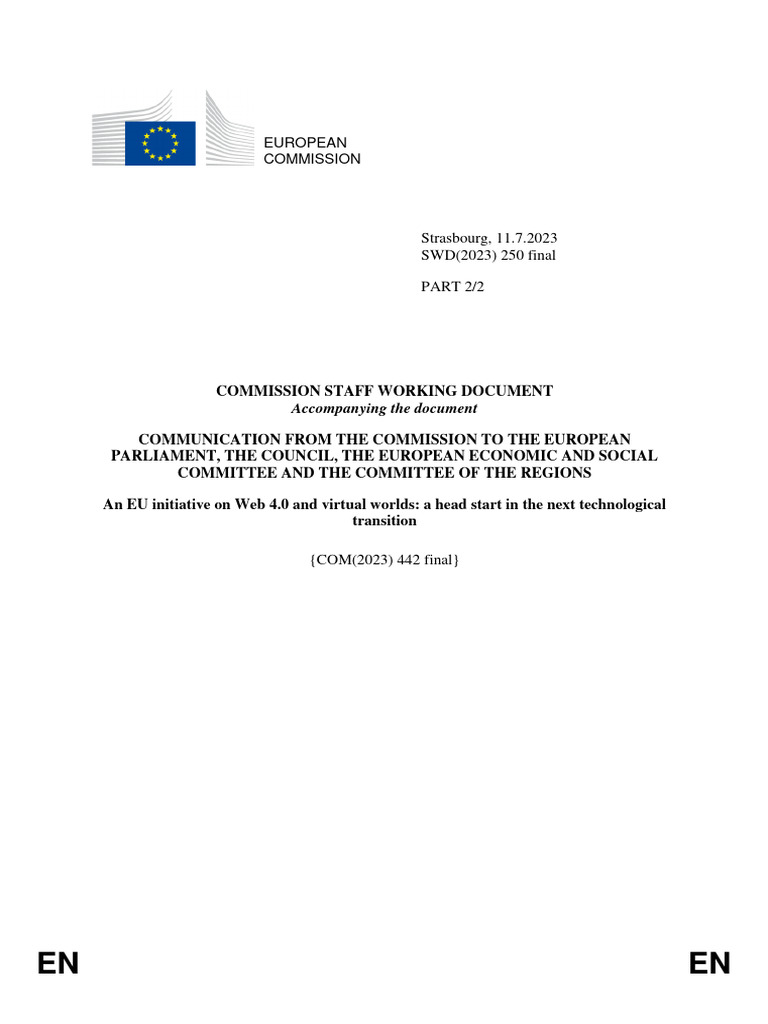 SWD (2023) 250 1 | PDF | European Union | Augmented Reality