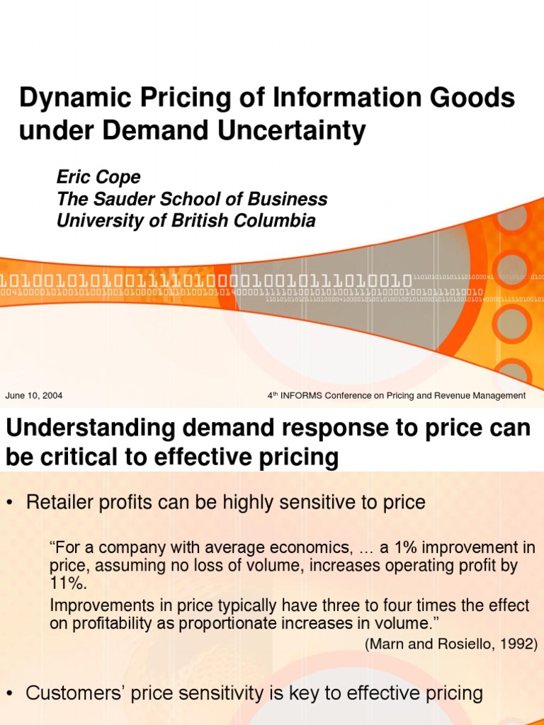 Dynamic Pricing of Information Goods Under Demand Uncertainty | PDF ...