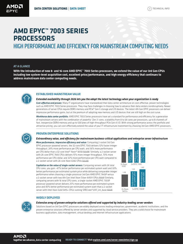 AMD EPYC 7003 Series Overview | PDF | Central Processing Unit | Office ...