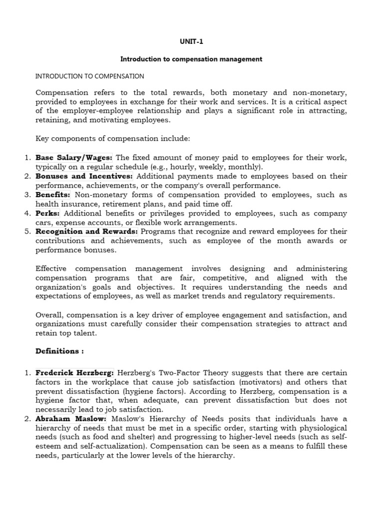 CPM 6th Sem Notes | PDF | Cost Of Living | Compensation And Benefits