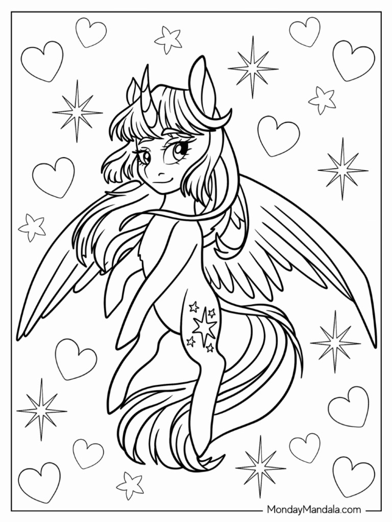 Elegant Twilight Sparkle in The Air Coloring Sheet | PDF