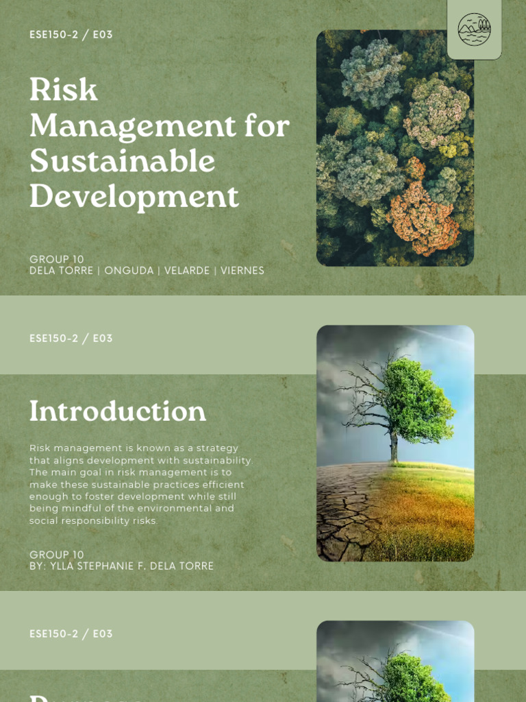 Ese150-2 Group 10 - Risk Management For Sustainable Development | PDF ...