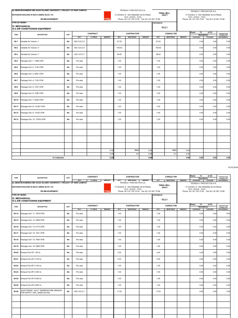 New Campus Project Final Bill Draft | PDF | Engineering Thermodynamics ...