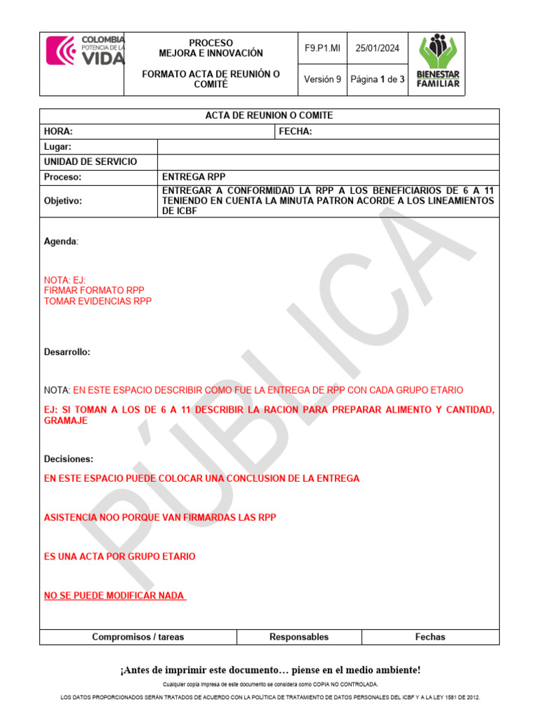 Acta para RPP | PDF