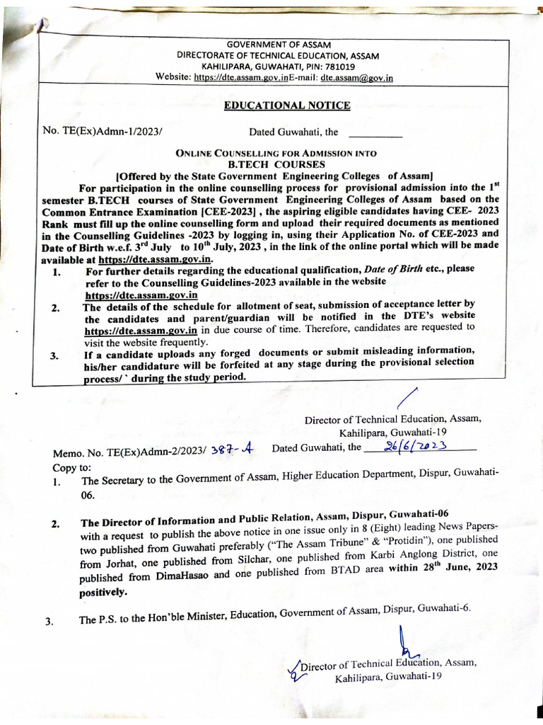 Cee Notification-2 | PDF