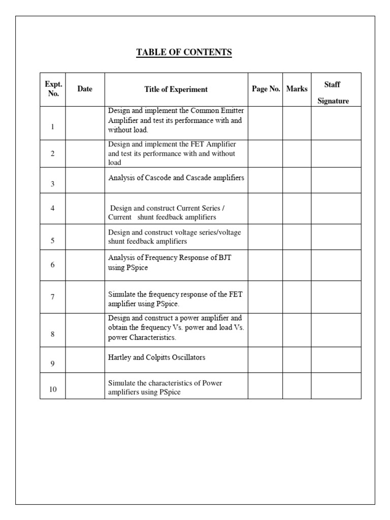 Electronic Circuits Lab Manual-1 | PDF | Amplifier | Electrical Engineering
