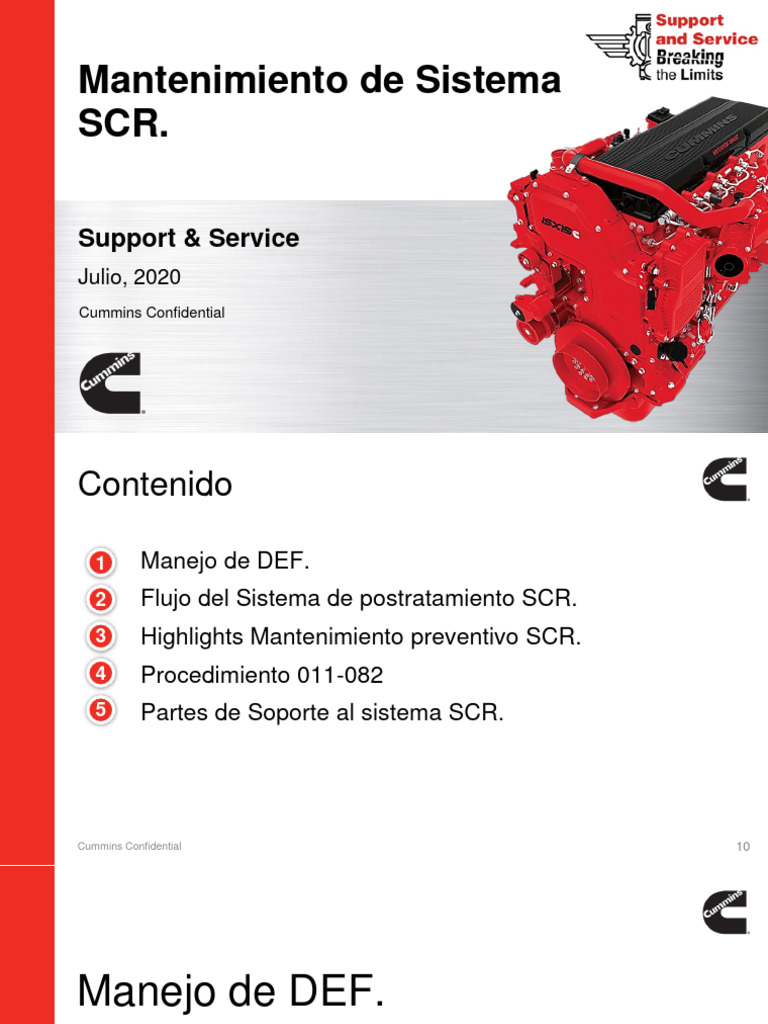 Mantenimiento del Sistema SCR Cummins | PDF