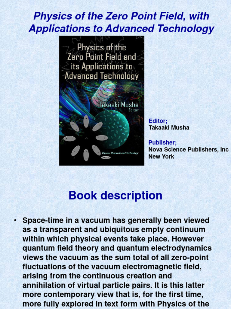 Physics of the zero point field and its pdf physical quantities