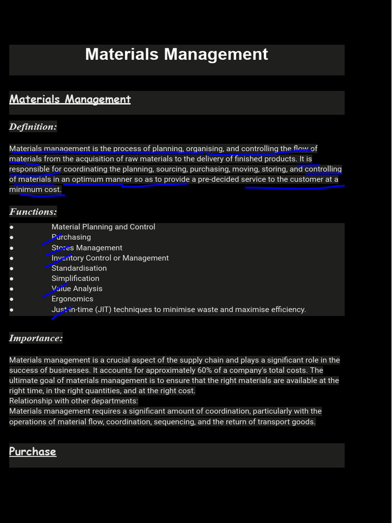 Essentials of Materials Management | PDF | Inventory | Production And ...