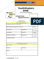 Youth Shakers 08 Registration Form [YOUR NAME]