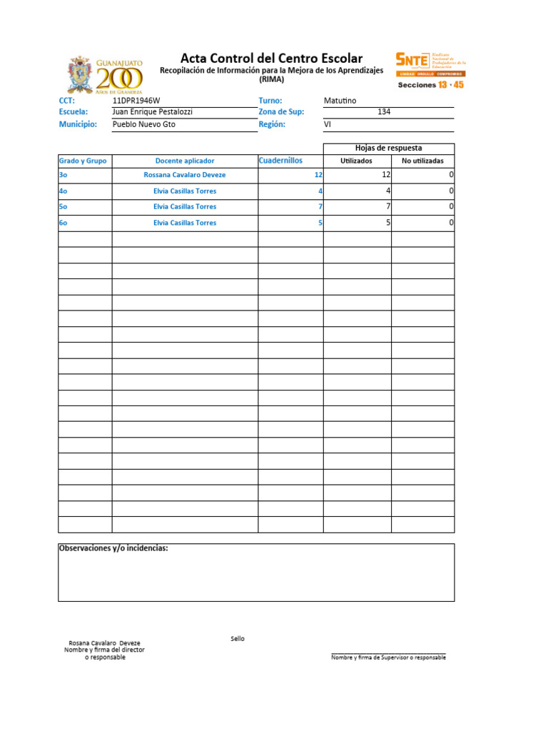 Copia de Formato Control Escuela | PDF