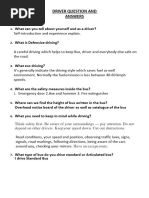 Driver Interview Questions & Answers Guide | PDF | Driving | Traffic