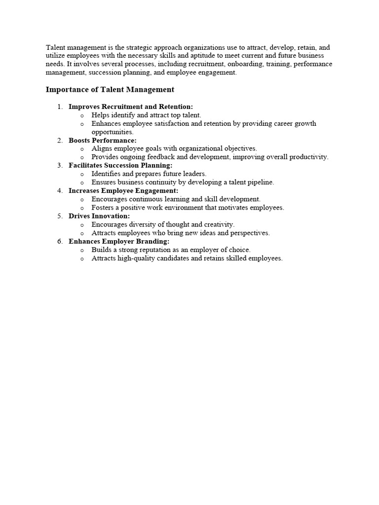 Effective Talent Management Strategies | PDF | Career & Growth