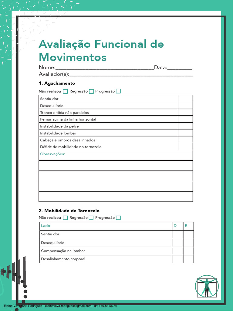10.ficha Avaliação Funcional Do Movimento - Luciana Colegari | PDF ...