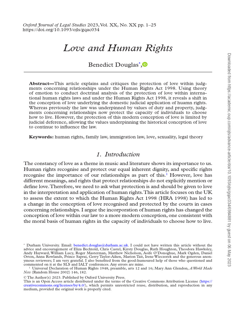 Love and Human Rights | PDF | Love | Marriage