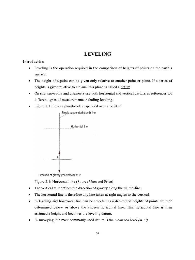 Lesson 3 Levelling Notes - 1 | PDF