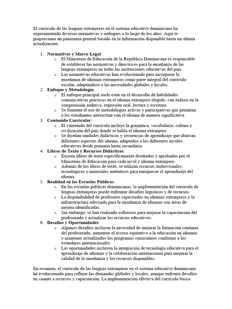 Lenguas Extranjeras | PDF | Plan de estudios | Enseñando