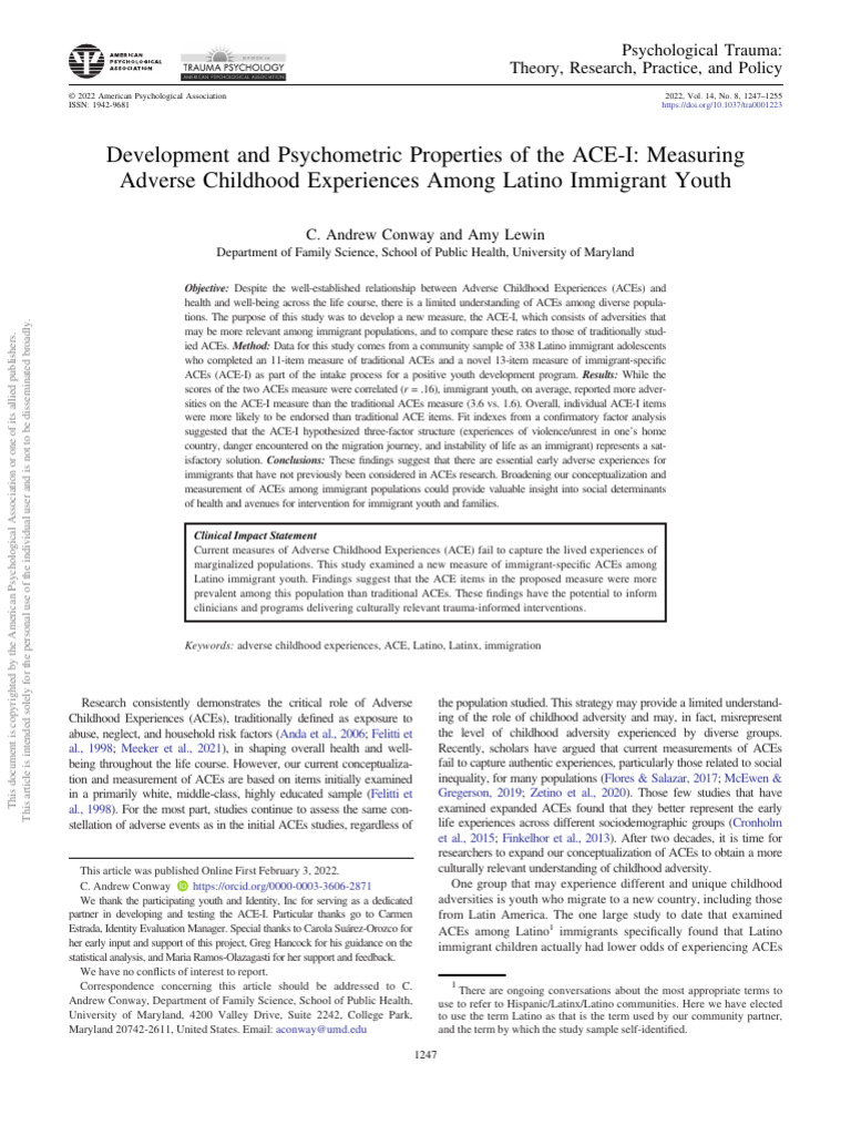 ACEs I | PDF | Hispanic And Latino Americans | Psychological Trauma