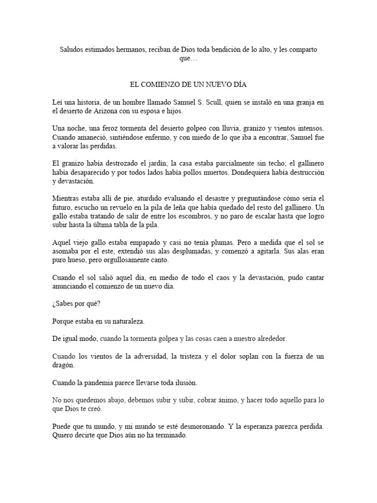 El Comienzo de Un Nuevo Día | PDF