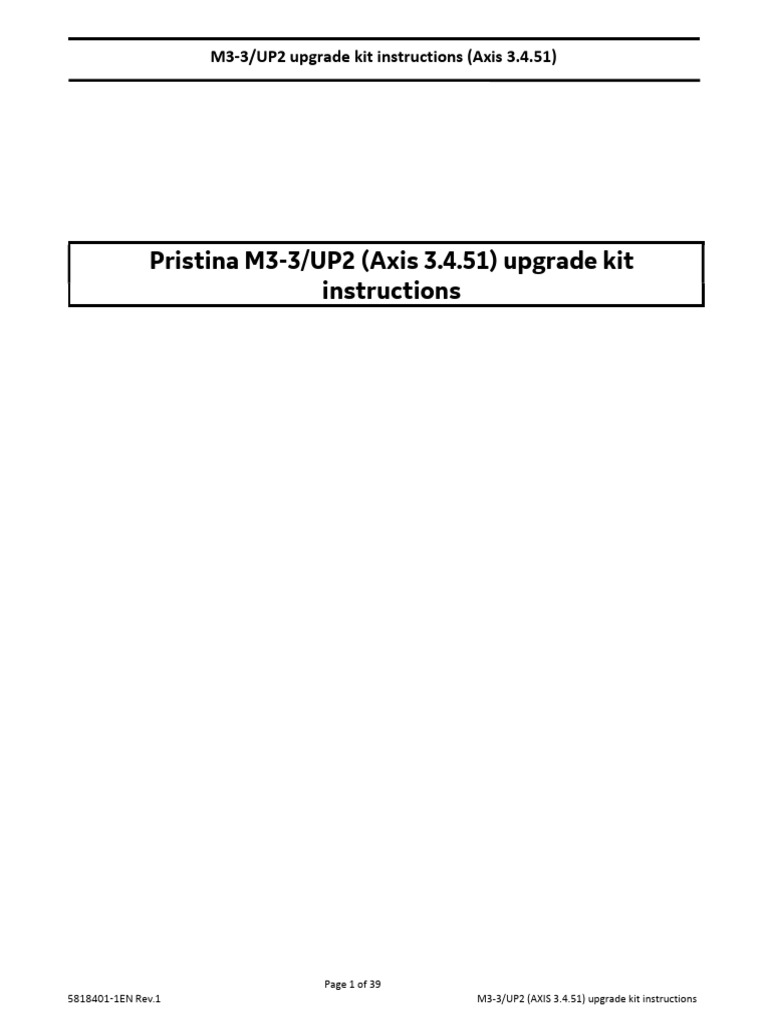 M3-3/UP2 Upgrade Kit Instructions | PDF | Backup | Usb Flash Drive